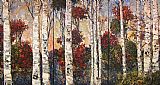 Landscape Canvas Paintings - At the Lake - triptych